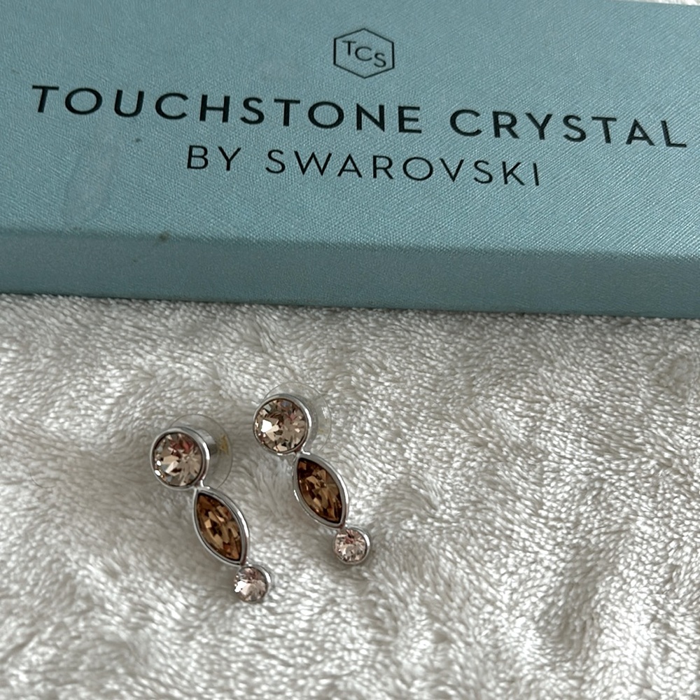 SANDCASTLE EARRINGS BY TOUCHSTONE CRYSTAL BY SWAROVSKI